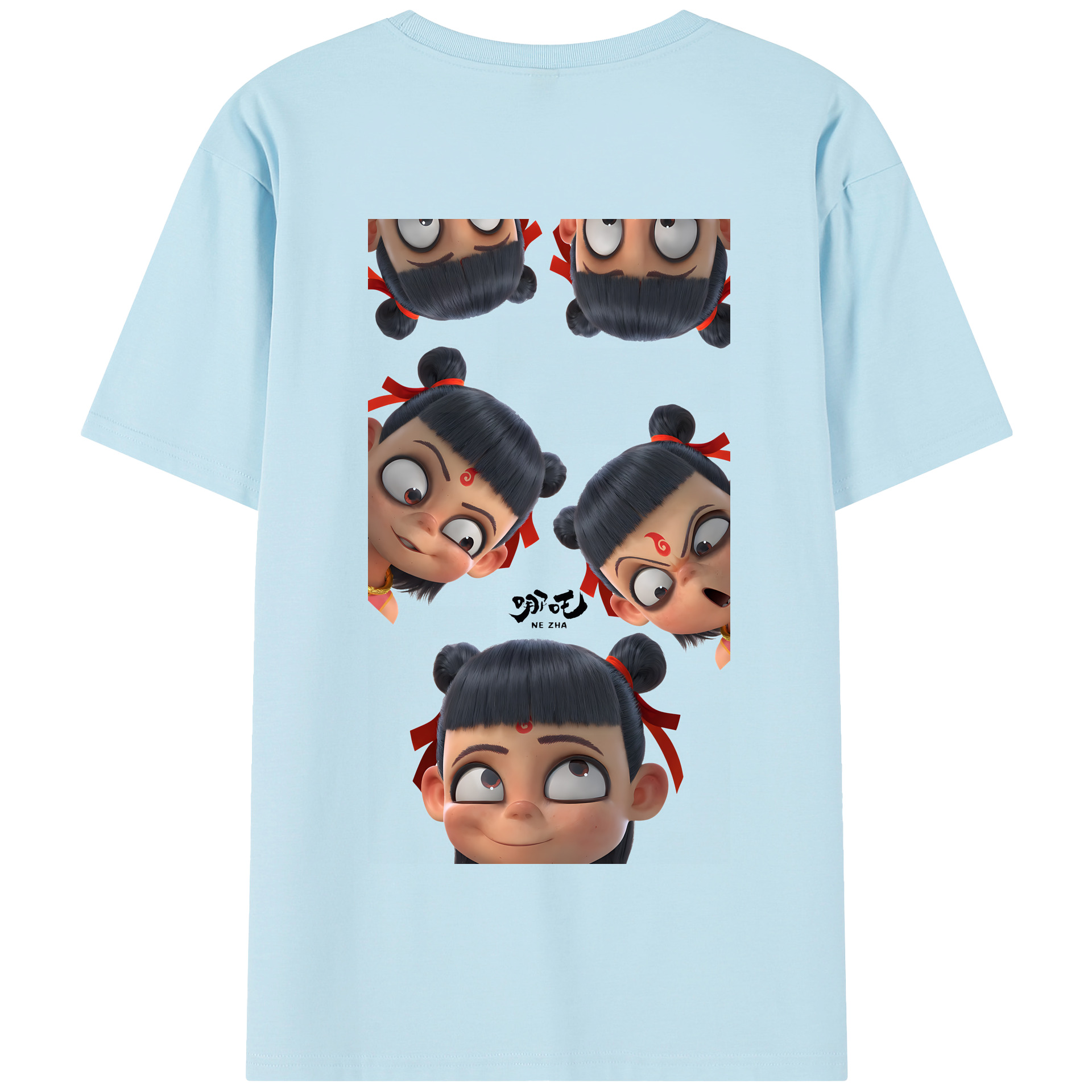 （画像用） Ne Zha 2 ナタ 魔童の大暴れ 綿100％半袖Tシャツ（背面プリント）